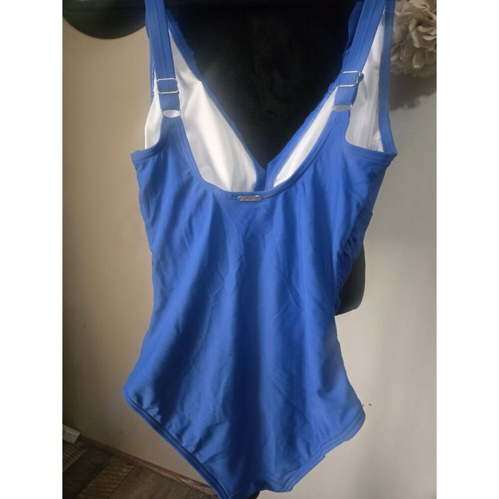 DKNY - Blue Ruffle One Piece Swimsuit (NWOT) - Size 4 - Picture 3 of 5